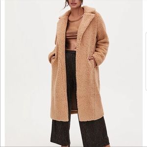 Torrid Tan Long Sherpa Coat